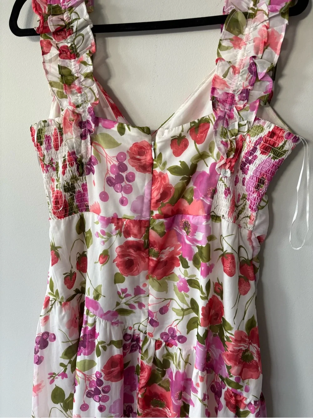 ABERCROMBIE Floral Ruffled Sundress in Pink & Green large nwt